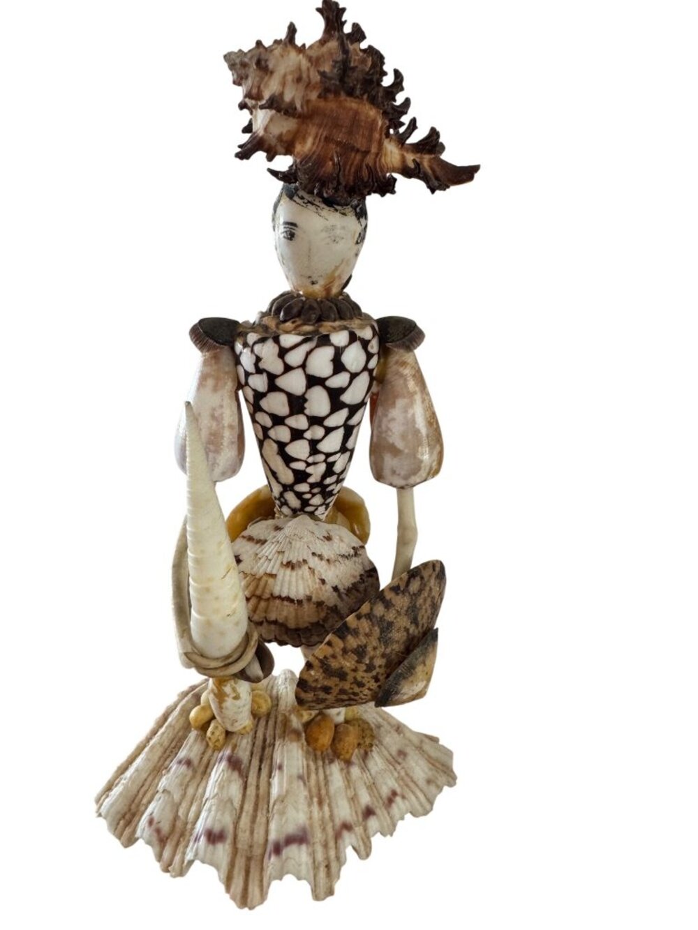 Handcrafted Shell Figurine With Delicate Details Standing woman